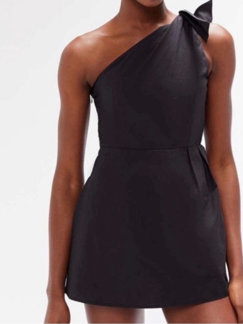 Urban Outfitters One-Shoulder Black Romper Dress